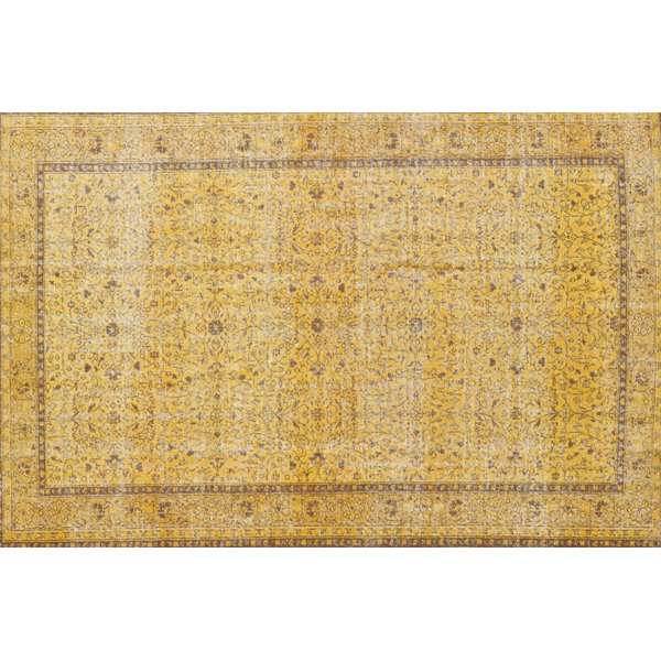 Foundry Select Anitha Machine Woven Power Loomed Yellow Rug Wayfair